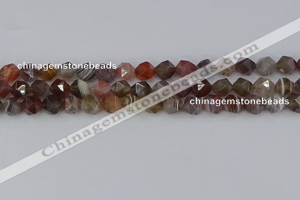 CAA1008 15.5 inches 8mm faceted nuggets botswana agate beads