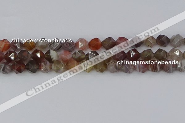 CAA1009 15.5 inches 10mm faceted nuggets botswana agate beads