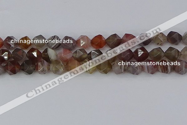 CAA1010 15.5 inches 12mm faceted nuggets botswana agate beads