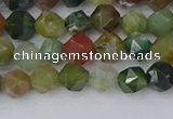 CAA1026 15.5 inches 6mm faceted nuggets Indian agate beads