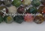 CAA1027 15.5 inches 8mm faceted nuggets Indian agate beads