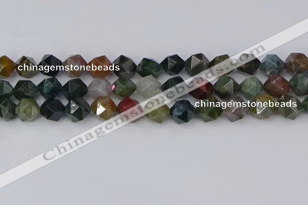 CAA1029 15.5 inches 12mm faceted nuggets Indian agate beads