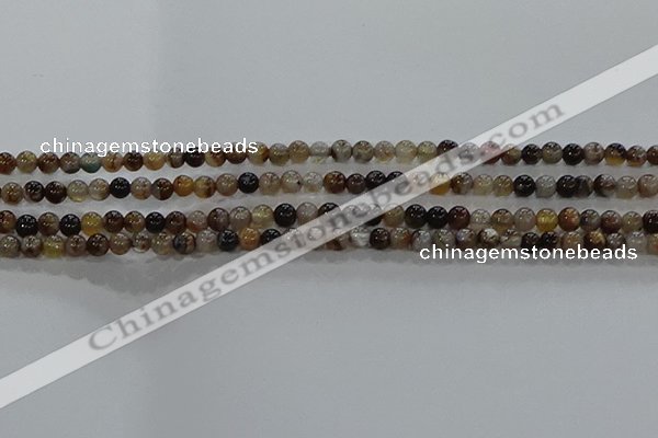 CAA1035 15.5 inches 4mm round dragon veins agate beads wholesale