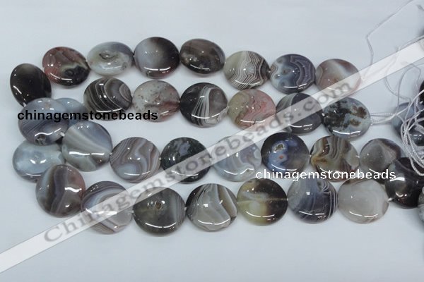 CAA106 15.5 inches 25mm coin botswana agate gemstone beads