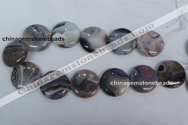 CAA107 15.5 inches 30mm coin botswana agate gemstone beads