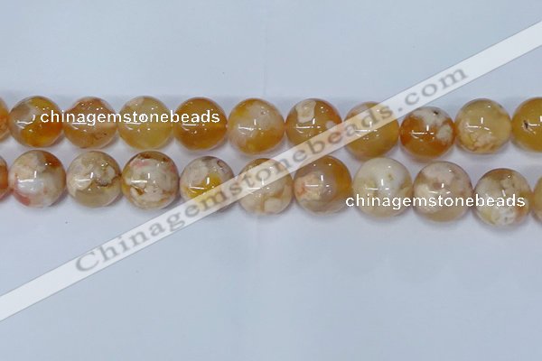 CAA1076 15.5 inches 16mm round sakura agate gemstone beads