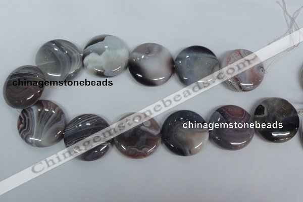 CAA109 15.5 inches 40mm coin botswana agate gemstone beads