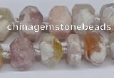 CAA1115 15.5 inches 10*14mm - 12*16mm faceted nuggets sakura agate beads