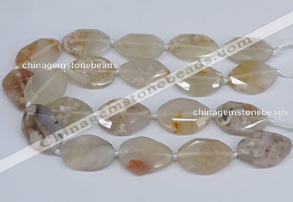 CAA1122 15.5 inches 22*30mm - 25*35mm faceted freeform sakura agate beads