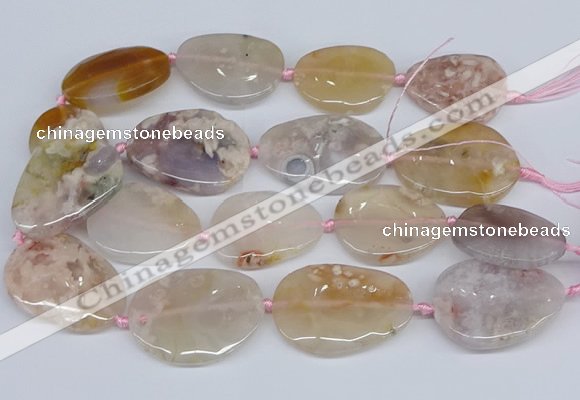 CAA1124 15.5 inches 25*35mm - 30*40mm freeform sakura agate beads