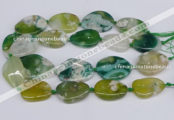 CAA1125 15.5 inches 25*35mm - 30*40mm freeform sakura agate beads