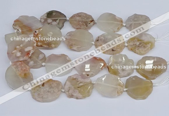 CAA1127 15.5 inches 25*35mm - 35*45mm freeform sakura agate beads