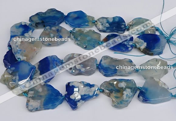 CAA1128 15.5 inches 25*35mm - 35*45mm freeform sakura agate beads