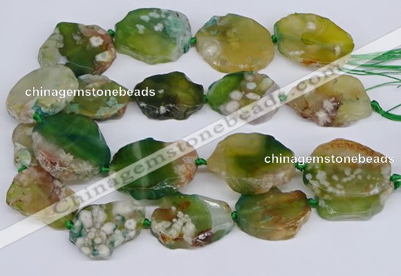 CAA1129 15.5 inches 25*35mm - 35*45mm freeform sakura agate beads