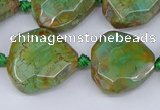 CAA1140 18*20mm - 25*35mm faceted freeform dragon veins agate beads