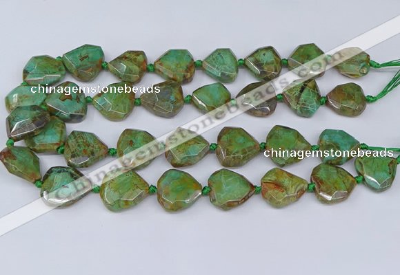 CAA1140 18*20mm - 25*35mm faceted freeform dragon veins agate beads