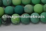 CAA1151 15.5 inches 6mm round matte grass agate beads wholesale