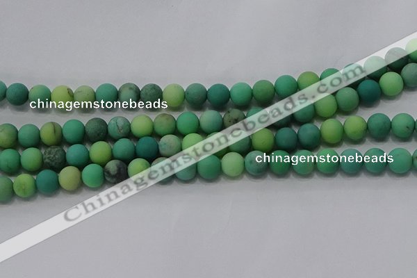 CAA1151 15.5 inches 6mm round matte grass agate beads wholesale