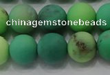 CAA1152 15.5 inches 8mm round matte grass agate beads wholesale