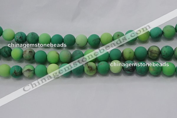 CAA1152 15.5 inches 8mm round matte grass agate beads wholesale