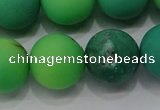 CAA1153 15.5 inches 10mm round matte grass agate beads wholesale