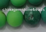 CAA1154 15.5 inches 12mm round matte grass agate beads wholesale