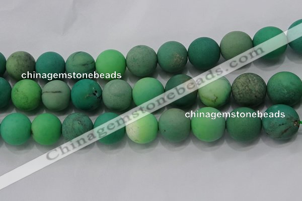 CAA1156 15.5 inches 16mm round matte grass agate beads wholesale