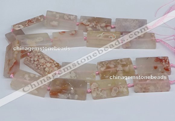 CAA1167 15.5 inches 22*40mm rectangle sakura agate gemstone beads