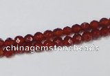 CAA117 15.5 inches 4mm faceted round red agate gemstone beads