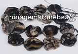 CAA1176 15.5 inches 25*35mm - 35*45mm freeform sakura agate beads