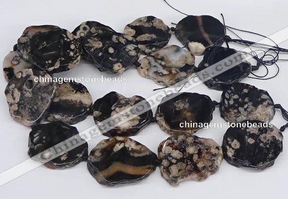 CAA1176 15.5 inches 25*35mm - 35*45mm freeform sakura agate beads