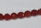 CAA118 15.5 inches 8mm faceted round red agate gemstone beads