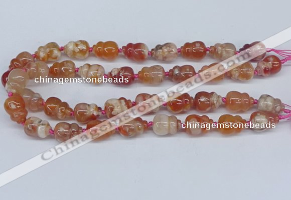 CAA1183 15.5 inches 15*20mm carved calabash sakura agate beads