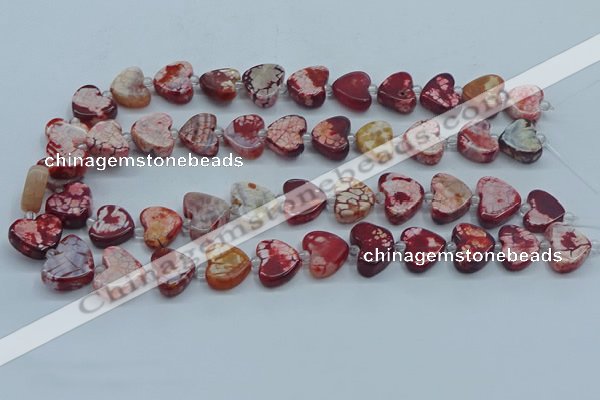 CAA1188 15.5 inches 16mm - 18mm heart dragon veins agate beads