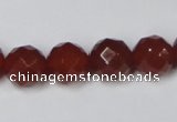 CAA119 15.5 inches 12mm faceted round red agate gemstone beads