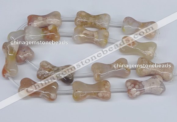 CAA1192 15.5 inches 22*40mm - 25*45mm bone sakura agate beads