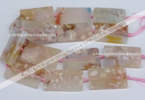 CAA1201 15.5 inches 30*50mm rectangle sakura agate beads