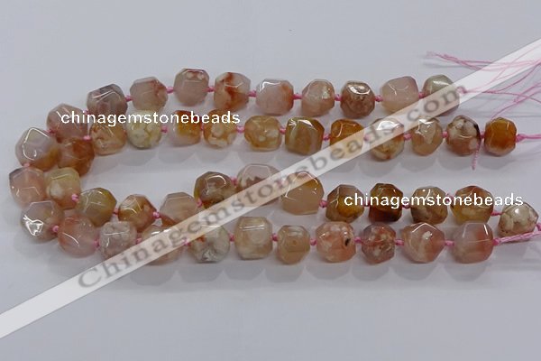 CAA1208 15.5 inches 10*14mm - 12*16mm faceted nuggets sakura agate beads