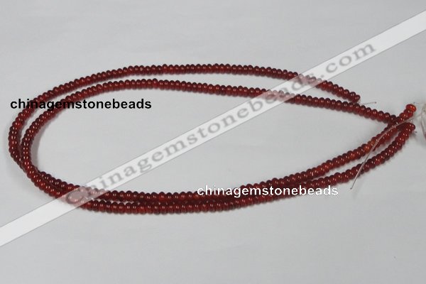 CAA121 15.5 inches 3*5mm rondelle red agate gemstone beads