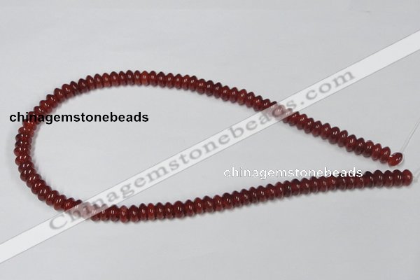 CAA122 15.5 inches 5*8mm rondelle red agate gemstone beads