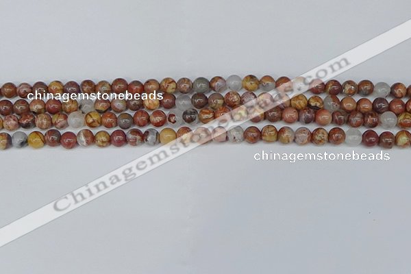 CAA1220 15.5 inches 4mm round gold mountain agate beads