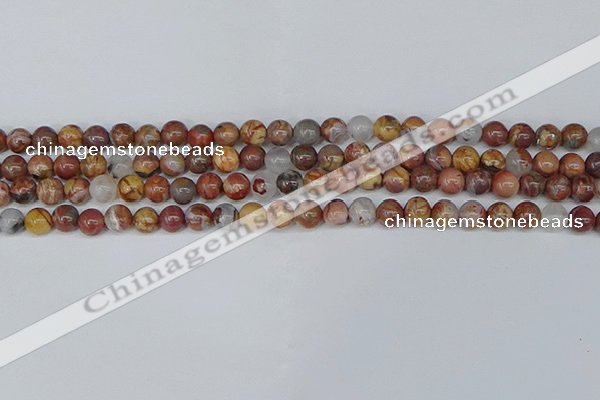CAA1221 15.5 inches 6mm round gold mountain agate beads