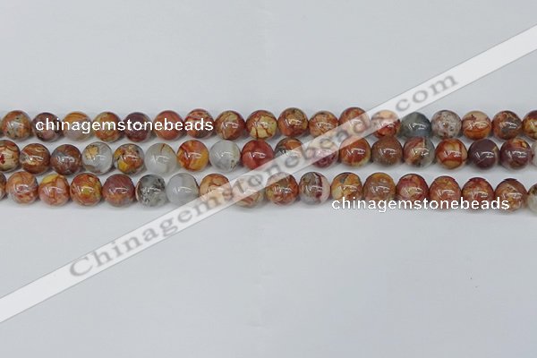 CAA1222 15.5 inches 8mm round gold mountain agate beads