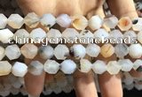 CAA1232 15.5 inches 10mm faceted nuggets matte dendritic agate beads