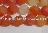 CAA1237 15.5 inches 8mm faceted nuggets matte red agate beads