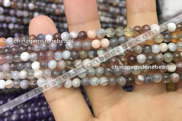 CAA1250 15.5 inches 4mm round Botswana agate beads wholesale