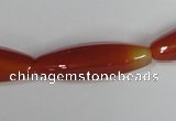 CAA127 15.5 inches 10*30mm rice red agate gemstone beads