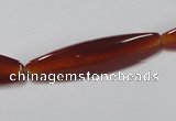 CAA128 15.5 inches 10*40mm rice red agate gemstone beads