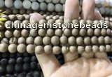 CAA1295 15.5 inches 8mm round matte plated druzy agate beads