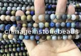 CAA1301 15.5 inches 8mm round matte plated druzy agate beads